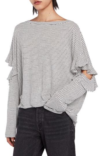 Women's Allsaints Favro Stripe Tee - White
