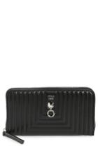 Women's Fendi Small Dotcom Shiny Quilted Leather Clutch Wallet -