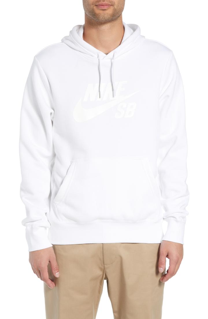 Men's Nike Sb Icon Essential Hoodie - White