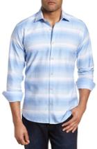 Men's Jared Lang Slim Fit Stripe Sport Shirt, Size - Blue