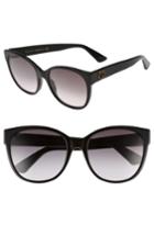 Women's Gucci 56mm Cat Eye Sunglasses - Black