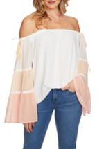 Women's 1.state Tiered Off The Shoulder Top, Size - Ivory