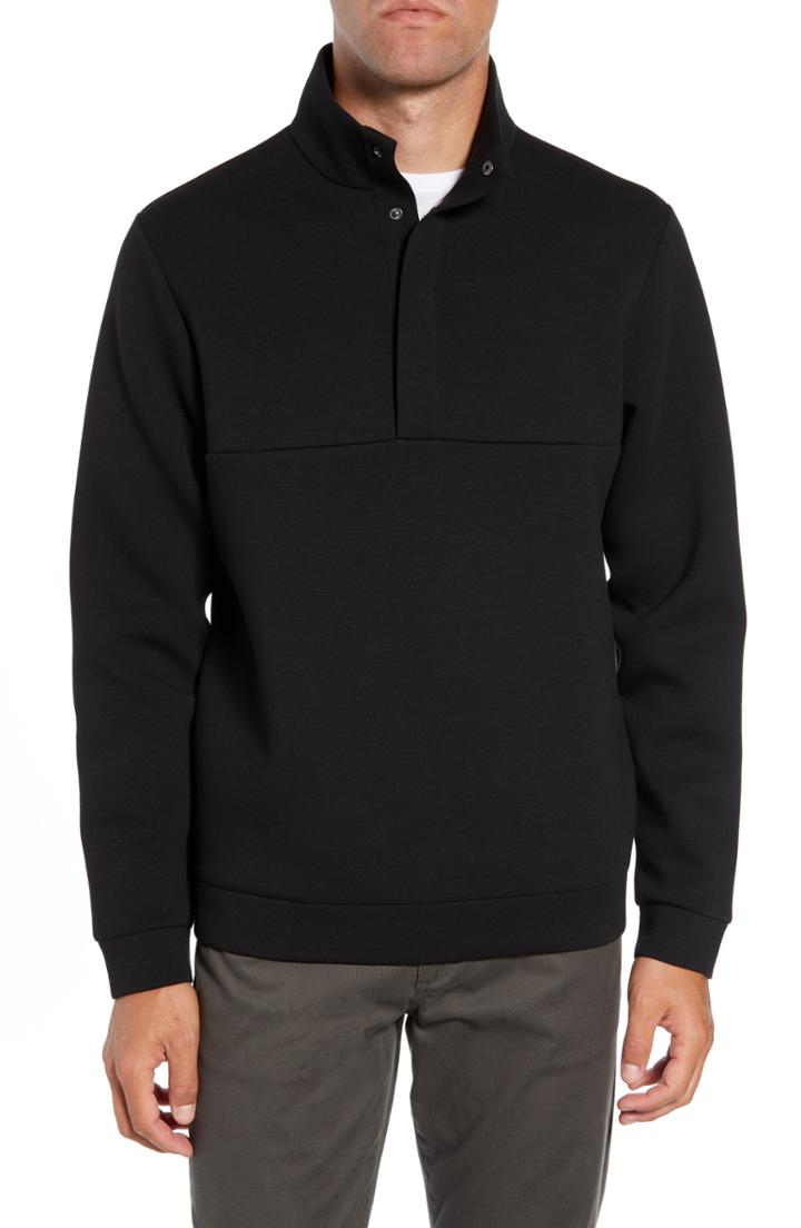 Men's Calibrate Snap Neck Fleece Pullover - Black