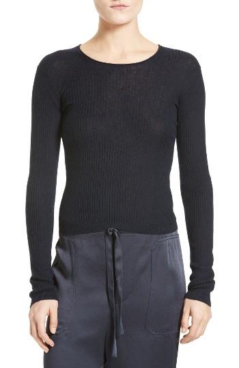 Women's Vince Rib Knit Crop Pullover - Blue