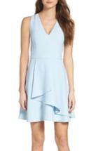 Women's Adelyn Rae Asymmetrical Crepe Fit & Flare Dress - Blue