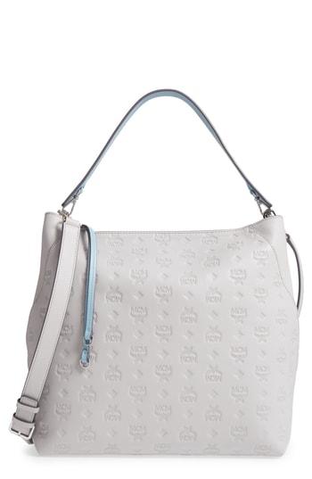 Mcm Klara Monogrammed Leather Hobo Bag - Brown
