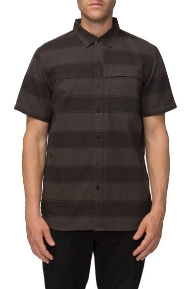 Men's Tavik 'shin' Stripe Oxford Shirt - Black