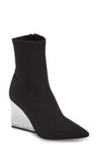 Women's Jeffrey Campbell Siren Clear Wedge Sock Bootie M - Black