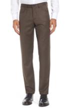 Men's Monte Rosso Flat Front Solid Stretch Wool Trousers