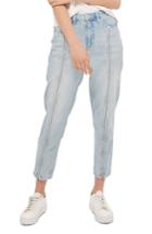 Women's Topshop Zip Front Mom Jeans X 30 - Blue