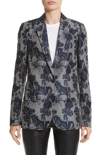 Women's Stella Mccartney Floral Jacquard Blazer Us / 34 It - Black