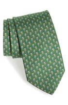 Men's Salvatore Ferragamo Egira Print Silk Tie, Size - Green