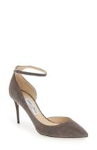 Women's Jimmy Choo 'lucy' Half D'orsay Pointy Toe Pump Us / 39eu - Grey