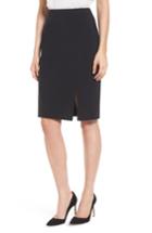 Women's Boss Volania Stretch Wool Pencil Skirt - Black