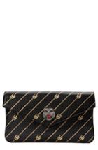 Gucci Broadway Gg Archive-p Leather Envelope Clutch - Black