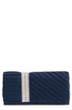 Nina Daylie Pleated Satin Clutch - Blue