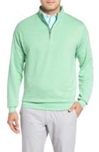 Men's Peter Millar Crown Comfort Jersey Quarter Zip Pullover, Size - Green