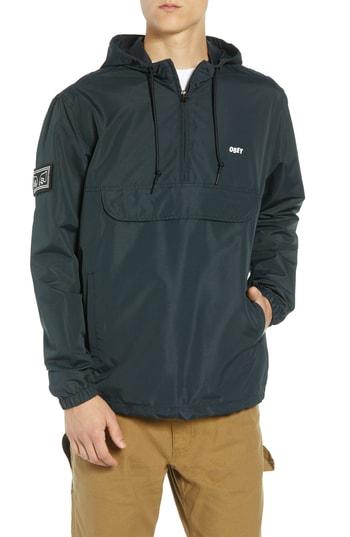 Men's Obey Crosstown Ii Anorak - Black