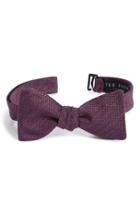 Men's Ted Baker London Geometric Silk Bow Tie, Size - Blue