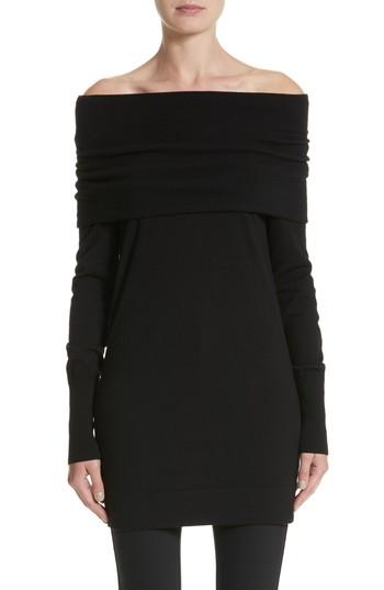 Women's Lafayette 148 New York Convertible Off The Shoulder Sweater, Size - Black