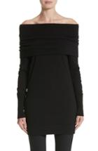 Women's Lafayette 148 New York Convertible Off The Shoulder Sweater, Size - Black