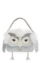 Kate Spade New York Mini Jocelyn Starbright Owl Faux Fur & Leather Top Handle Bag - White