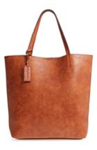 Sole Society Nuddo Faux Leather Tote - Brown