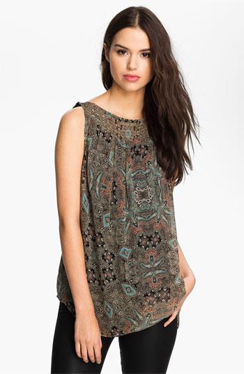 Ella Moss 'mystic' Print Smocked Tank Black Print Medium