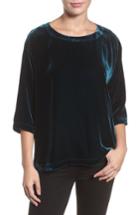 Women's Eileen Fisher Boxy Velvet Top, Size - Blue