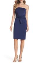 Women's Dorothy Perkins Strapless Tie Front Sheath Dress Us / 8 Uk - Blue