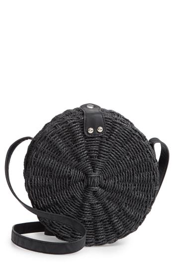Topshop Barbar Straw Crossbody Bag - Black
