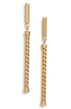 Women's Argento Vivo Linear Rope Bar Drop Earrings