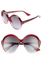 Women's Dior Bianca 58mm Round Sunglasses - Burgundy/ Pink