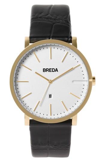 Men's Breda Breuer Leather Strap Watch, 39mm