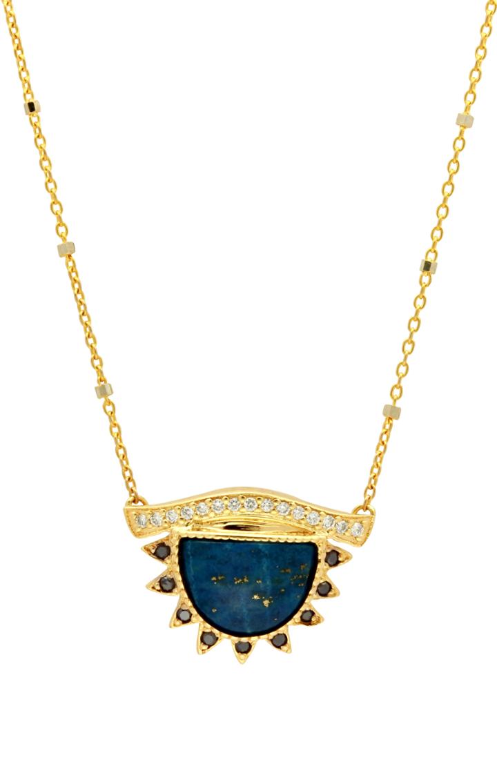 Women's Conges Protect Lapis Lazuli Third Eye Necklace