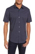 Men's Zachary Prell Tennant Slim Fit Dot Print Sport Shirt, Size - Blue