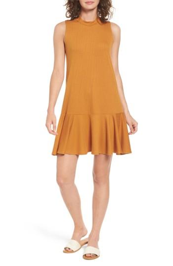 Women's Love, Fire Ruffle Hem Dress - Brown