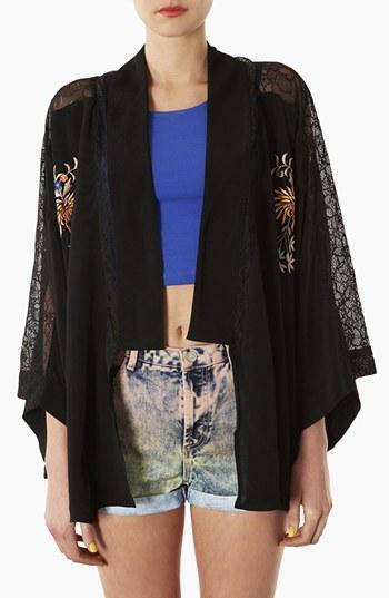 Topshop Embroidered Kimono