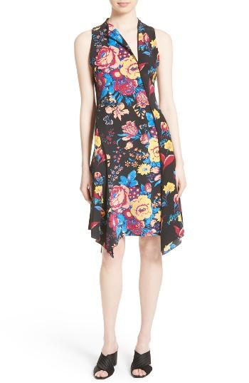 Women's Diane Von Furstenberg Handkerchief Hem Floral Silk Dress