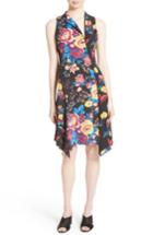 Women's Diane Von Furstenberg Handkerchief Hem Floral Silk Dress