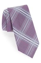 Men's The Tie Bar Kp Plaid Silk & Linen Tie, Size - Purple