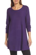 Women's Eileen Fisher Jewel Neck Tunic Sweater - Purple
