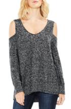 Women's Two By Vince Camuto Cold Shoulder V-neck Sweater, Size - Black