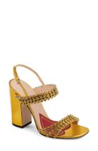 Women's Gucci Bertie Jewel Sandal Us / 36eu - Metallic