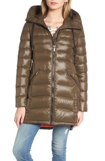 Women's French Connection Hooded Down Jacket - Grey