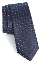 Men's Calibrate Modern Medallion Silk Skinny Tie, Size - Black