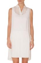 Women's Jesus Peiro Sleeveless Split Neck Satin Gown, Size - Ivory