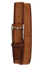 Men's Magnanni Antidifu Wrapped Buckle Suede Belt - Cognac