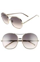 Women's Chloe 61mm Oversize Aviator Sunglasses - Gold/ Grey