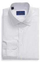 Men's David Donahue Regular Fit Check Dress Shirt .5 - 34/35 - Brown